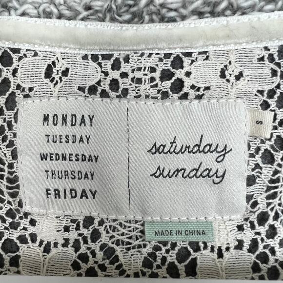 Anthropologie Saturday Sunday Open Cardigan Sweater Size Small in Gray - Picture 12 of 12